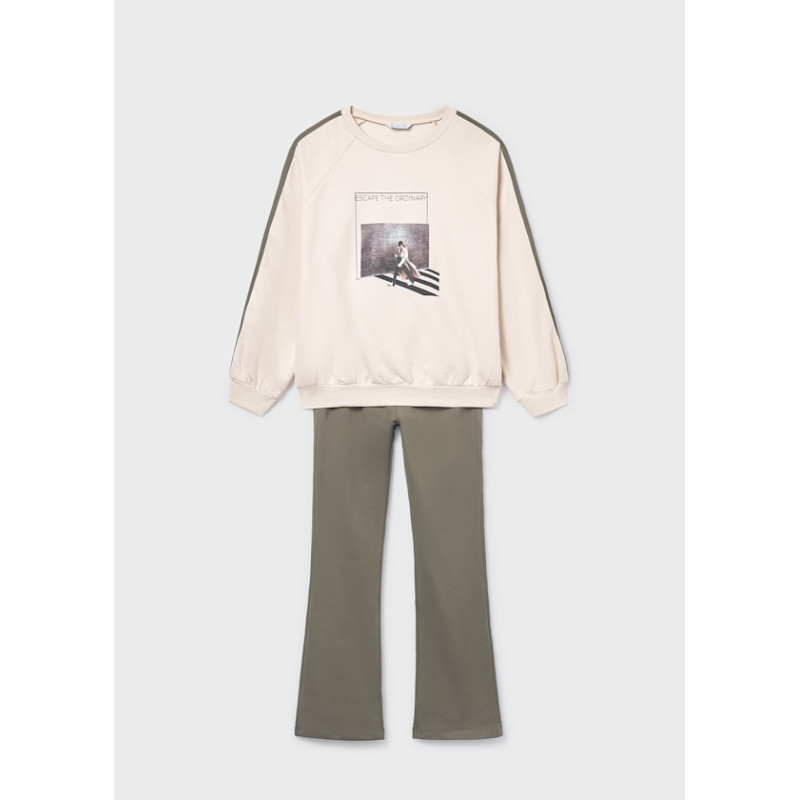 Conjunto legging acampanado y sudadera chica caza-Mayoral