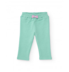 Conjunto de sudadera blanca y pantalón verde agua para niña-Tuc Tuc