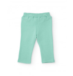 Conjunto de sudadera blanca y pantalón verde agua para niña-Tuc Tuc
