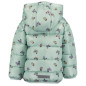 Abrigo acolchado con capucha niña cierre cremallera estampado mariposas-Blue Seven