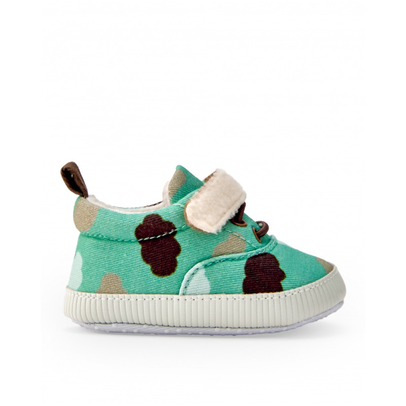 Zapatilla de bebé niño en verde con estampado camuflaje-Tuc Tuc