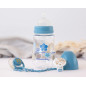 Set biberón, chupete y pinza azul-Kiokids