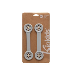 Sujeta baberos gris 2 unidades-Kiokids