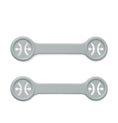 Sujeta baberos gris 2 unidades-Kiokids