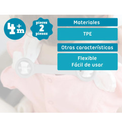 Sujeta baberos gris 2 unidades-Kiokids