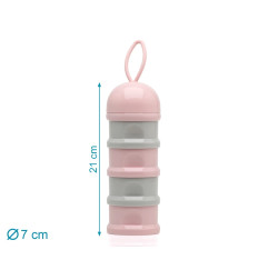 Dosificador torre de leche en polvo rosa y gris-Kiokids
