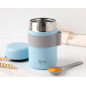 Termo papillero de acero inoxidable 500ml con cuchara azul-Kiokids