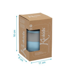 Termo papillero de acero inoxidable 500ml con cuchara azul-Kiokids