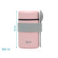 Termo papillero de acero inoxidable 500ml con cuchara rosa-Kiokids