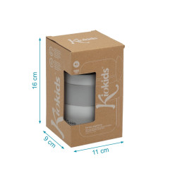 Termo papillero de acero inoxidable 500ml con cuchara gris-Kiokids