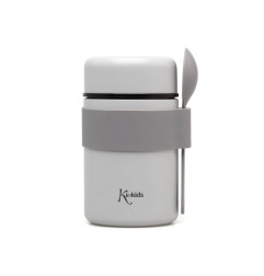 Termo papillero de acero inoxidable 500ml con cuchara gris-Kiokids