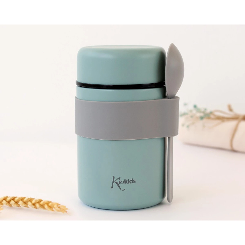 Termo papillero de acero inoxidable 500ml con cuchara sage-Kiokids