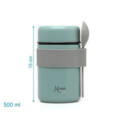 Termo papillero de acero inoxidable 500ml con cuchara sage-Kiokids