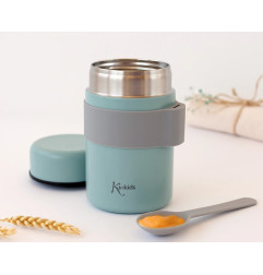 Termo papillero de acero inoxidable 500ml con cuchara sage-Kiokids