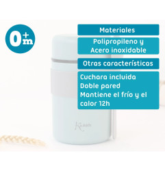 Termo papillero de acero inoxidable 500ml con cuchara sage-Kiokids