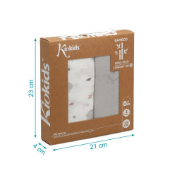 Set 2 muselinas ballenas gris 120x120cm-Kiokids