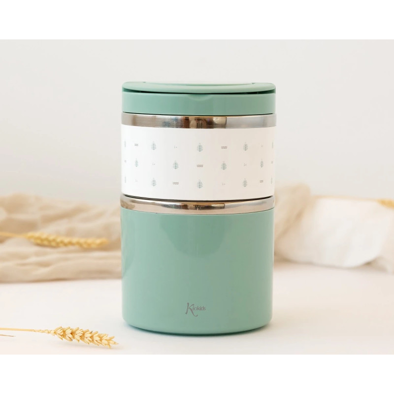 Termo 930 ml acero inoxidable salvia-Kiokids