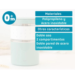 Termo 930 ml acero inoxidable salvia-Kiokids