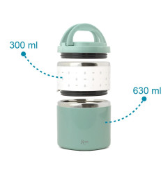 Termo 930 ml acero inoxidable salvia-Kiokids