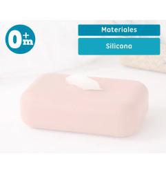 Porta toallitas de silicona rosa-Kiokids