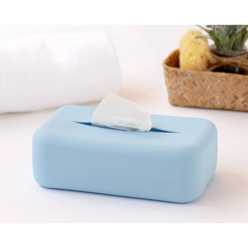 Porta toallitas de silicona azul-Kiokids
