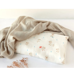 Set 2 muselinas patitos beige 120x120cm-Kiokids