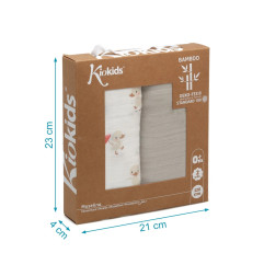 Set 2 muselinas patitos beige 120x120cm-Kiokids