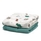 Set 2 muselinas dinosaurios sage 120x120cm-Kiokids