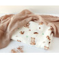 Set 2 muselinas osos marrón 120x120cm-Kiokids