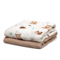 Set 2 muselinas osos marrón 120x120cm-Kiokids