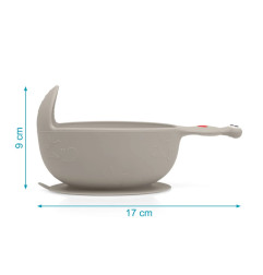 Cuenco de silicona caracol gris-Kiokids