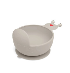 Cuenco de silicona caracol gris-Kiokids