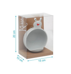 Cuenco de silicona caracol gris-Kiokids