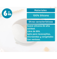 Cuenco de silicona caracol gris-Kiokids