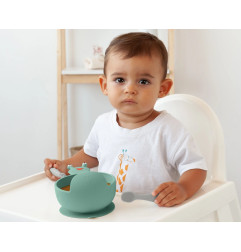 Cuenco de silicona caracol sage-Kiokids