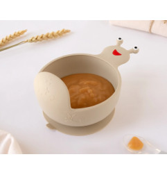Cuenco de silicona caracol beige-Kiokids