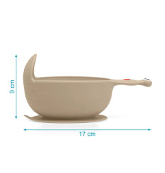 Cuenco de silicona caracol beige-Kiokids