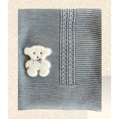 Manta de Punto Oso Gris-Valentina