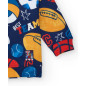 Sudadera de felpa para niño en azul marino con estampado integral de balones-Tuc Tuc