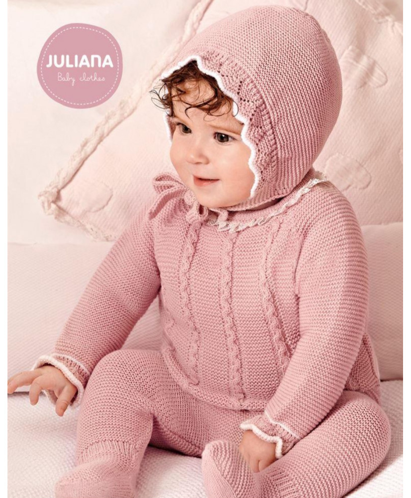 Conjunto Polaina Lin Trenzas Lazo Rosa Empolvado-Juliana