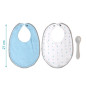 Set azul de dos baberos y cuchara-Kiokids