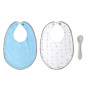 Set azul de dos baberos y cuchara-Kiokids
