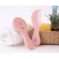 Set de peine y cepillo de cerdas naturales rosa-Kiokids