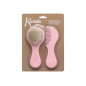 Set de peine y cepillo de cerdas naturales rosa-Kiokids