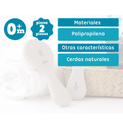Set de peine y cepillo de cerdas naturales gris-Kiokids