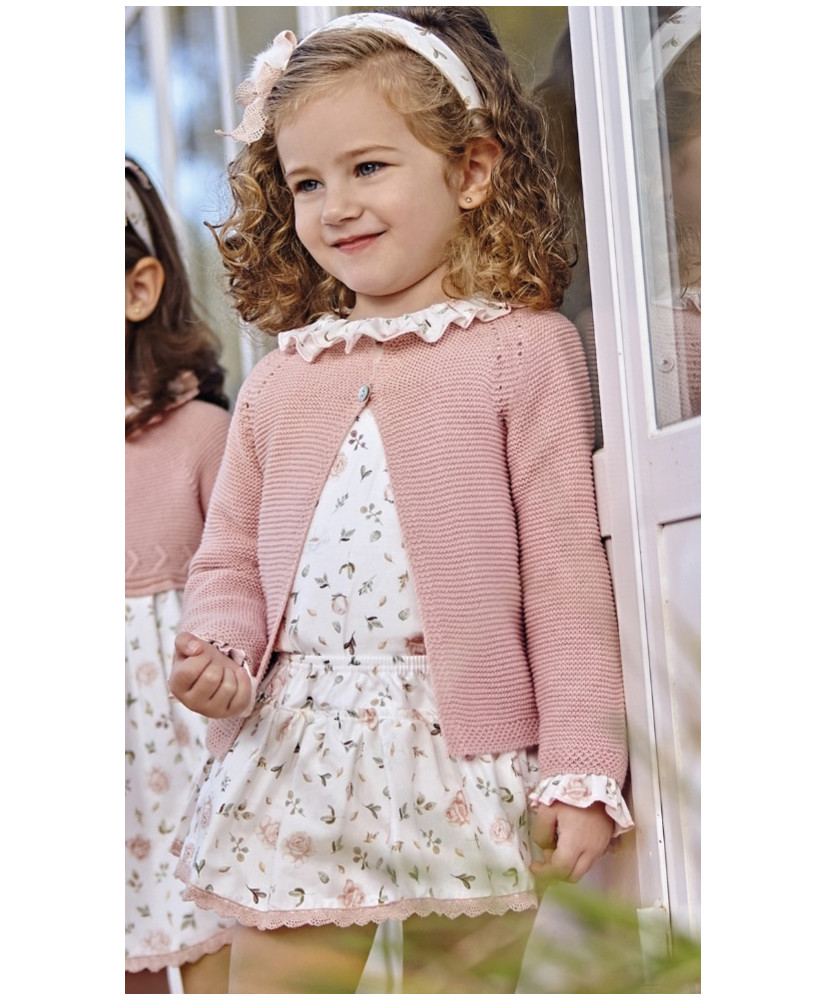 Conjunto Chaqueta Niña Falda Flores-Juliana