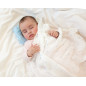 Set 2 muselinas azul, blanco y estampado 120x120cm-Kiokids