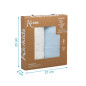 Set 2 muselinas azul, blanco y estampado 120x120cm-Kiokids