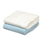 Set 2 muselinas azul, blanco y estampado 120x120cm-Kiokids