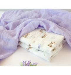 Set 2 muselinas conejitos lavanda 120x120cm-Kiokids